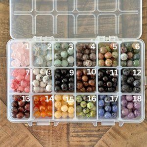 450pc 8mm Bead Kit - Gemstone - Wood - Lava Rock - Glass